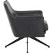 Crosby Alpine Black Leather Swivel Lounge Chair, Swivel
